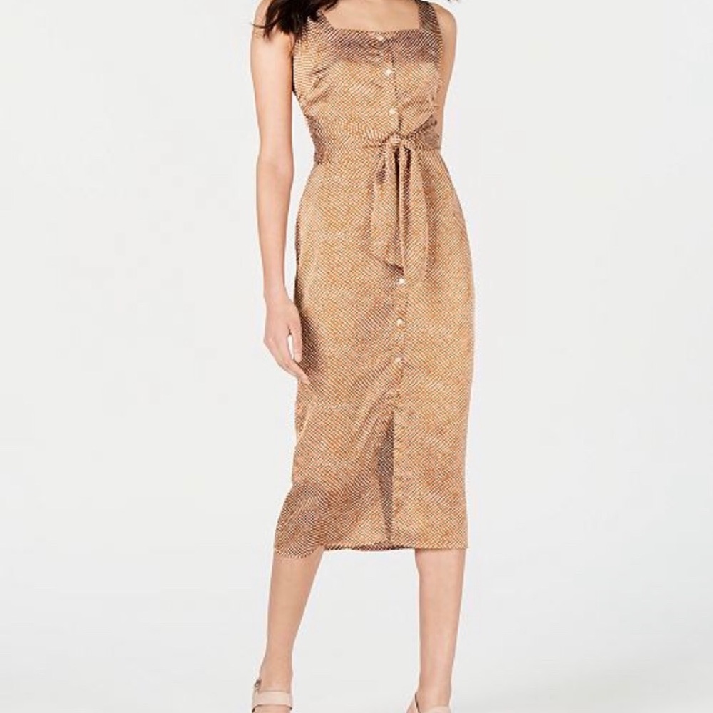 snakeskin silk midi dress